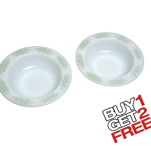 Anchor Hocking #1073‎ Springwood Green Wide Rim Bowls - Picture 1 of 11